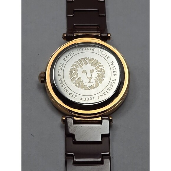 Anne Klein 10 9416 Women Ceramic Bracelet Crystal Bezel Quartz Watch New Battery - Picture 9 of 9
